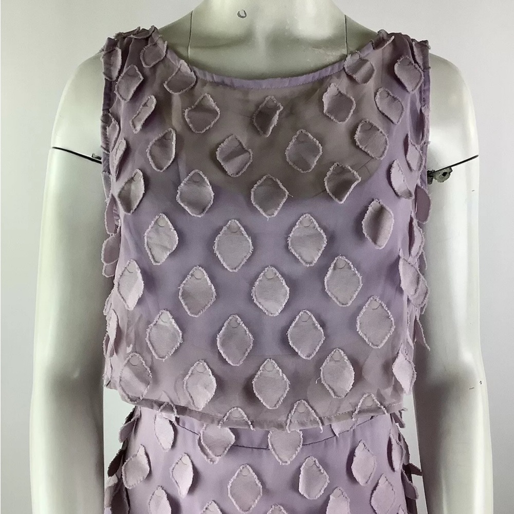 Anthropologie Eva Franco Sz 8 Maxi Chiffon Dress With Appliques Purple - Picture 2 of 9